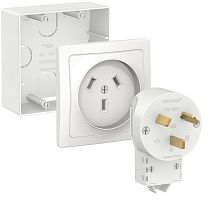 Комплект силовой накладной Systeme Electric Blanca 32А (коробка+розетка+вилка) 230В белый  картинка 